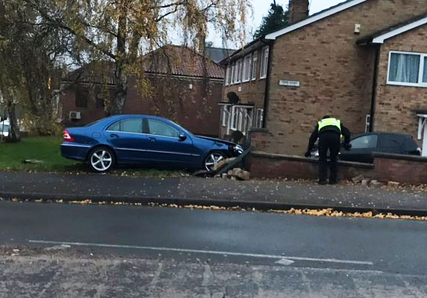 Baby injured as car crashes into a wall in York