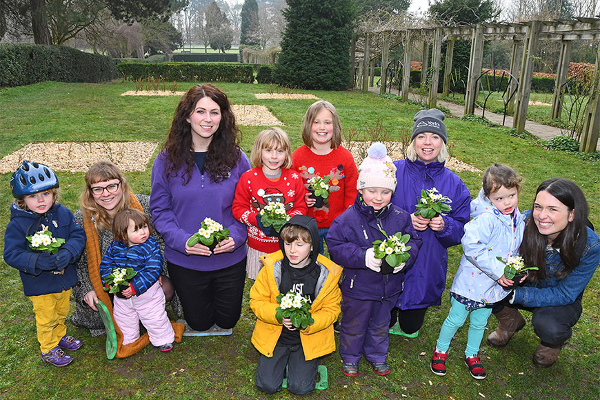 Little Friends plant primroses in York park with the help of TalkTalk