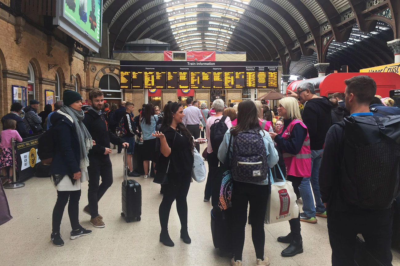 Long delays at York Station after trespasser on the line at Leeds causes rail chaos