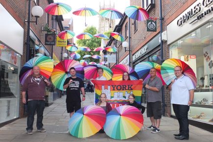 Rainbow brollies are the Pride of Coppergate