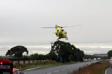 Car crosses onto the wrong carriageway and crashes on the A64