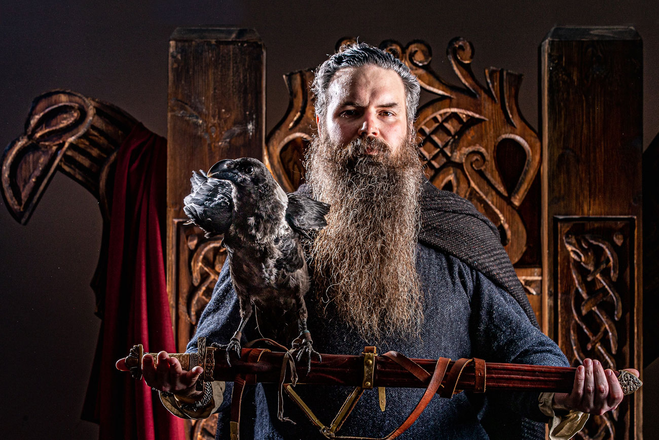 Spectacular Viking throne the centrepiece of shop opening in York