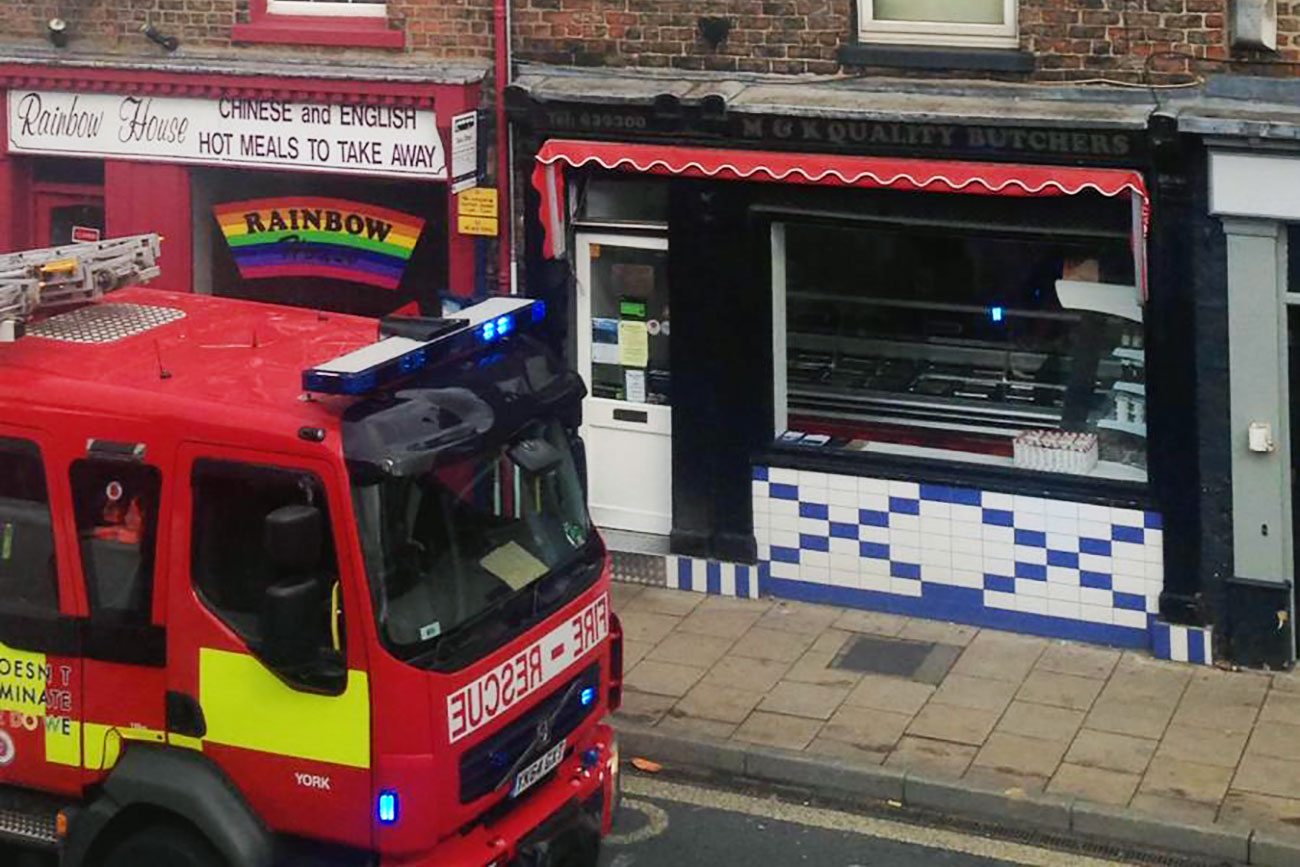 Fire on Bishopthorpe Road in York