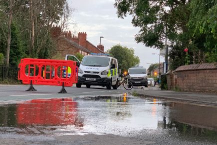 Updated with video and pix: Haxby Road closed after water cascades down street
