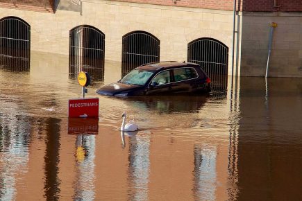 York car submerged as flood warnings issued for riverside properties