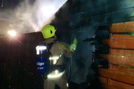 Fire crews tackle large shed fire in York – pictures