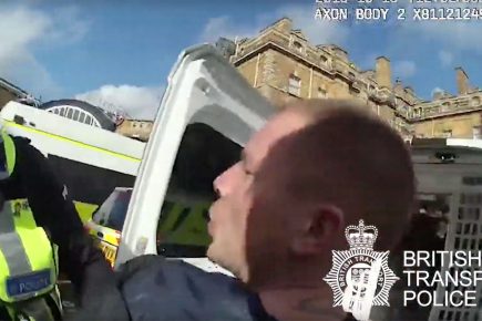 Watch: Shocking footage captures man spitting in face of police officer at York station