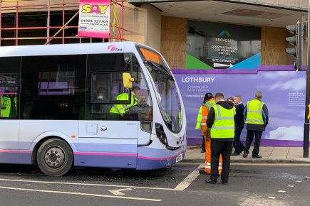 Updated: Two buses and a van crash in York city centre