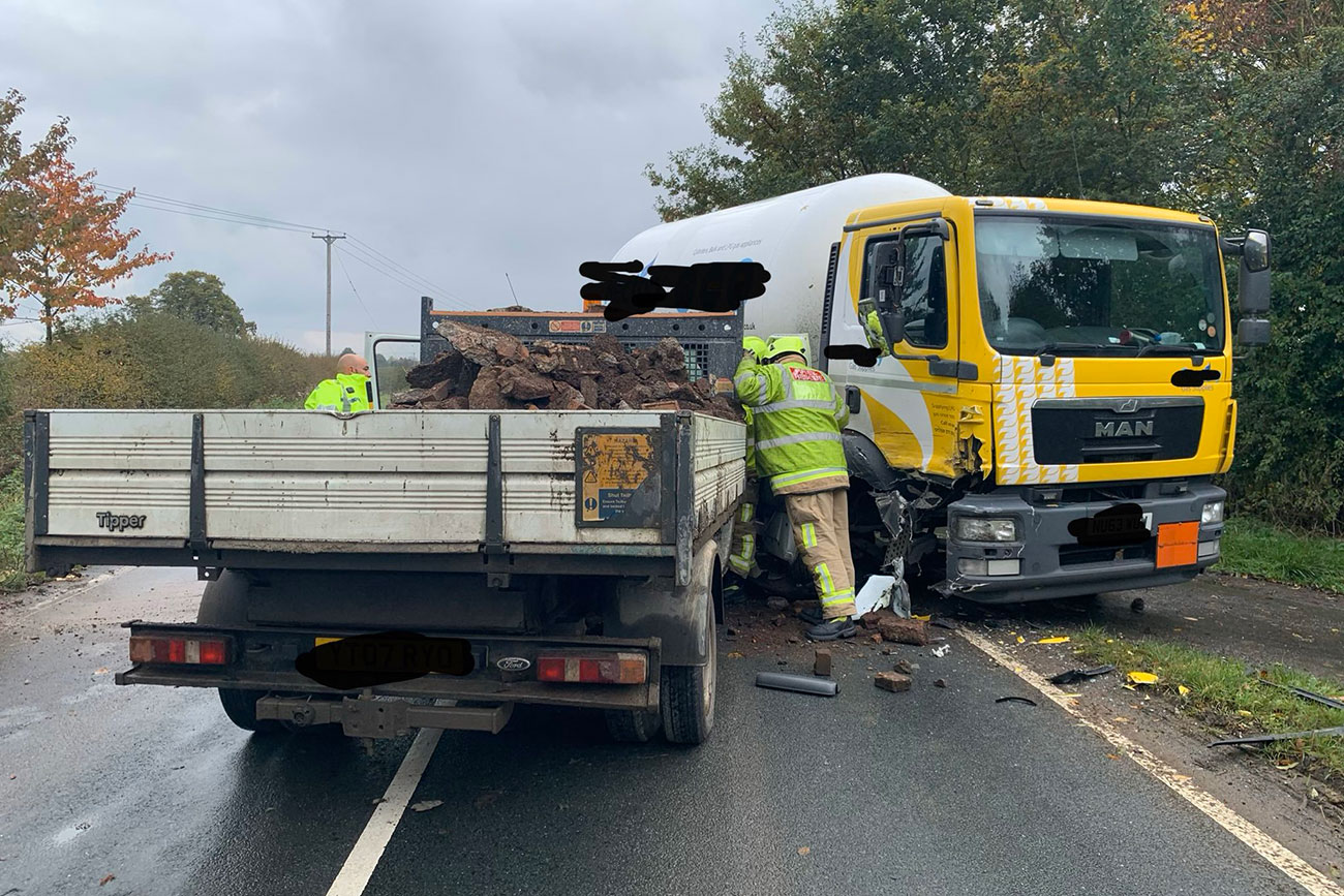 Tanker and truck crash near York