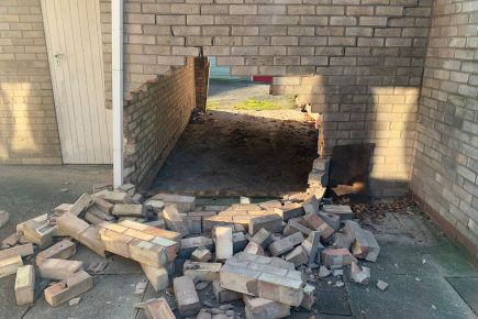 Driver ‘mishap’ destroys garage wall in Acomb