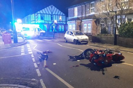 Woman injured in head-on crash between motorbike and car in York