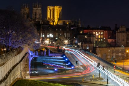 York city walls could be lit up in different colours at night