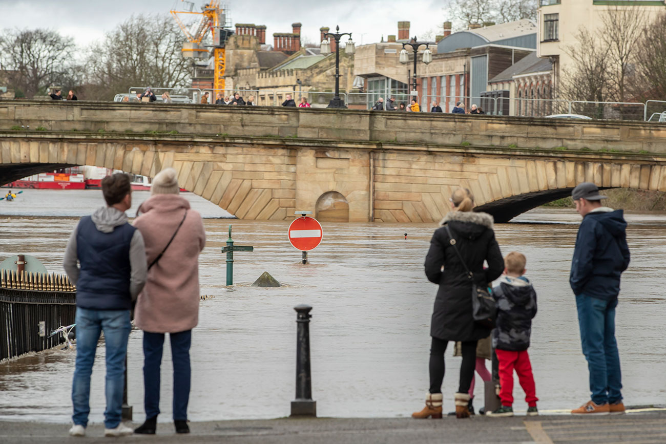 Pictures: The river in York on Sunday, as waters rise and the city faces another anxious wait