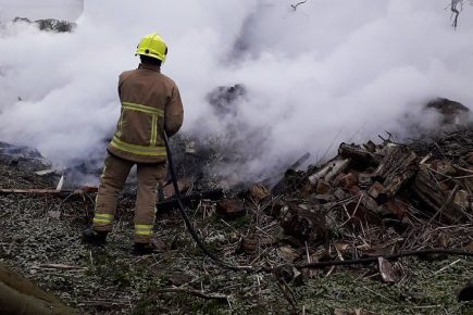York firefighters tackle large timber fire
