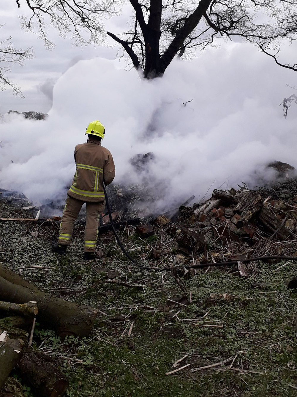 York firefighters tackle large timber fire