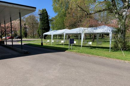 Crematorium canopy in place – as council says York funeral restrictions now conform with the latest government guidance