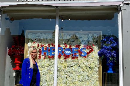 Florist creates giant floral tribute to York Hospital’s NHS heroes after they saved her brother’s life