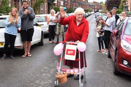 ‘We regularly stop traffic!’ Intrepid Sarita, 87, embarks on three-mile hike for charity