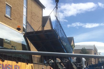 Pictures and video: York’s famous Blue Bridge removed