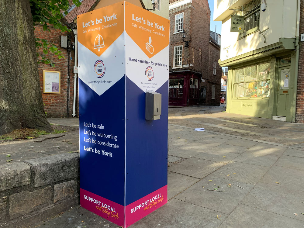 York BID installs hand sanitiser stations across the city centre