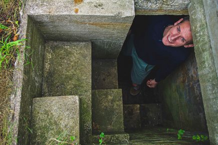 James discovers a concrete bomb shelter under his York garden – big enough to house a family of four