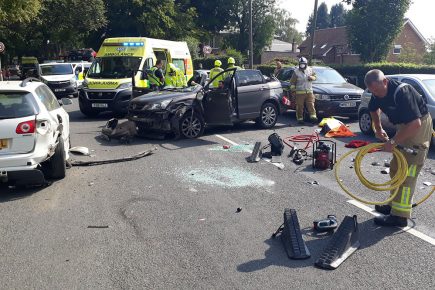 Man cut free from wreckage after three-car crash on main York road