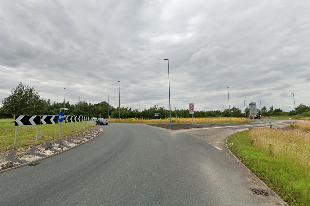 Car crashes on York roundabout – Driver flees scene