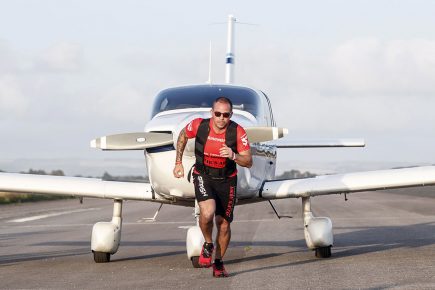 Kickboxer Carl completes a marathon – pulling a plane