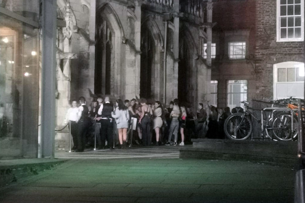 Long queue of students pictured outside Revs – as universities insist they are keeping York safe