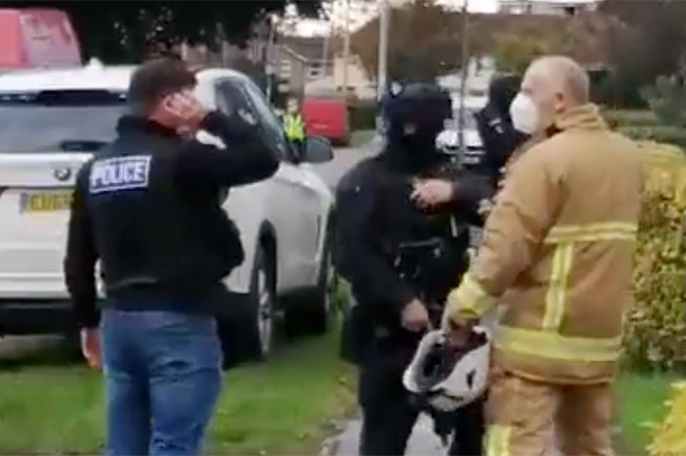 Man arrested after ‘threatening police with a hammer’ – prompting response by armed officers
