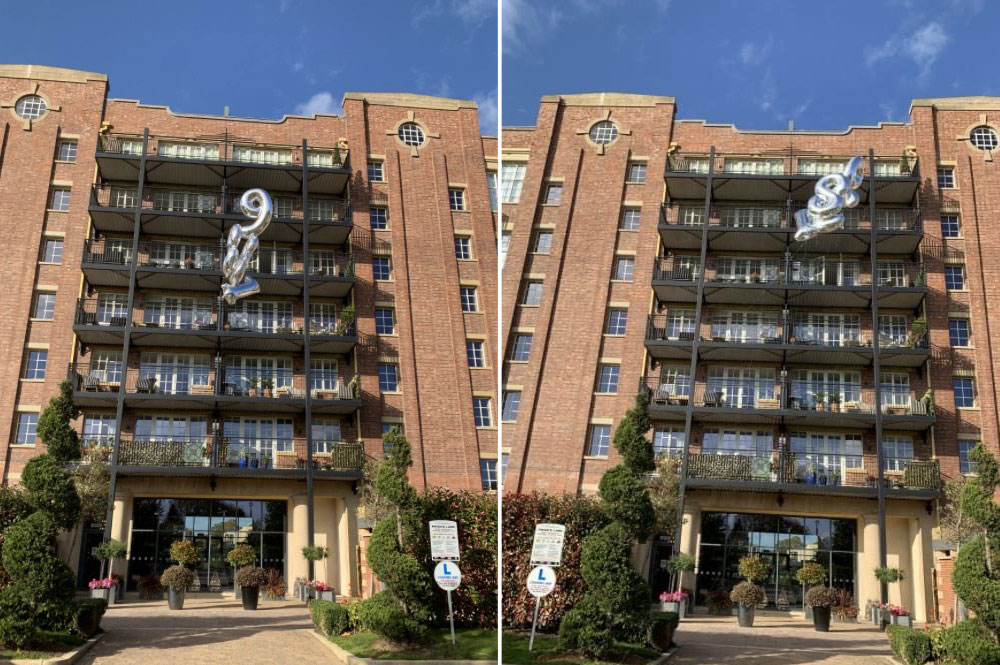 York campaigner’s balloon trick shows ‘huge impact’ new blocks of flats will have on historic Terry’s