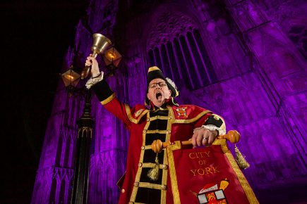 Minster turns purple to mark the one-year countdown to York’s Rugby League World Cup glory