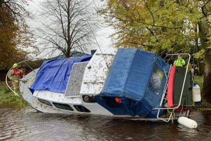 Video: Rescue boats called out THREE times to cabin cruiser in trouble on the Ouse