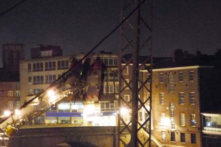 Dramatic pictures show rescue of man from crane over the river in York