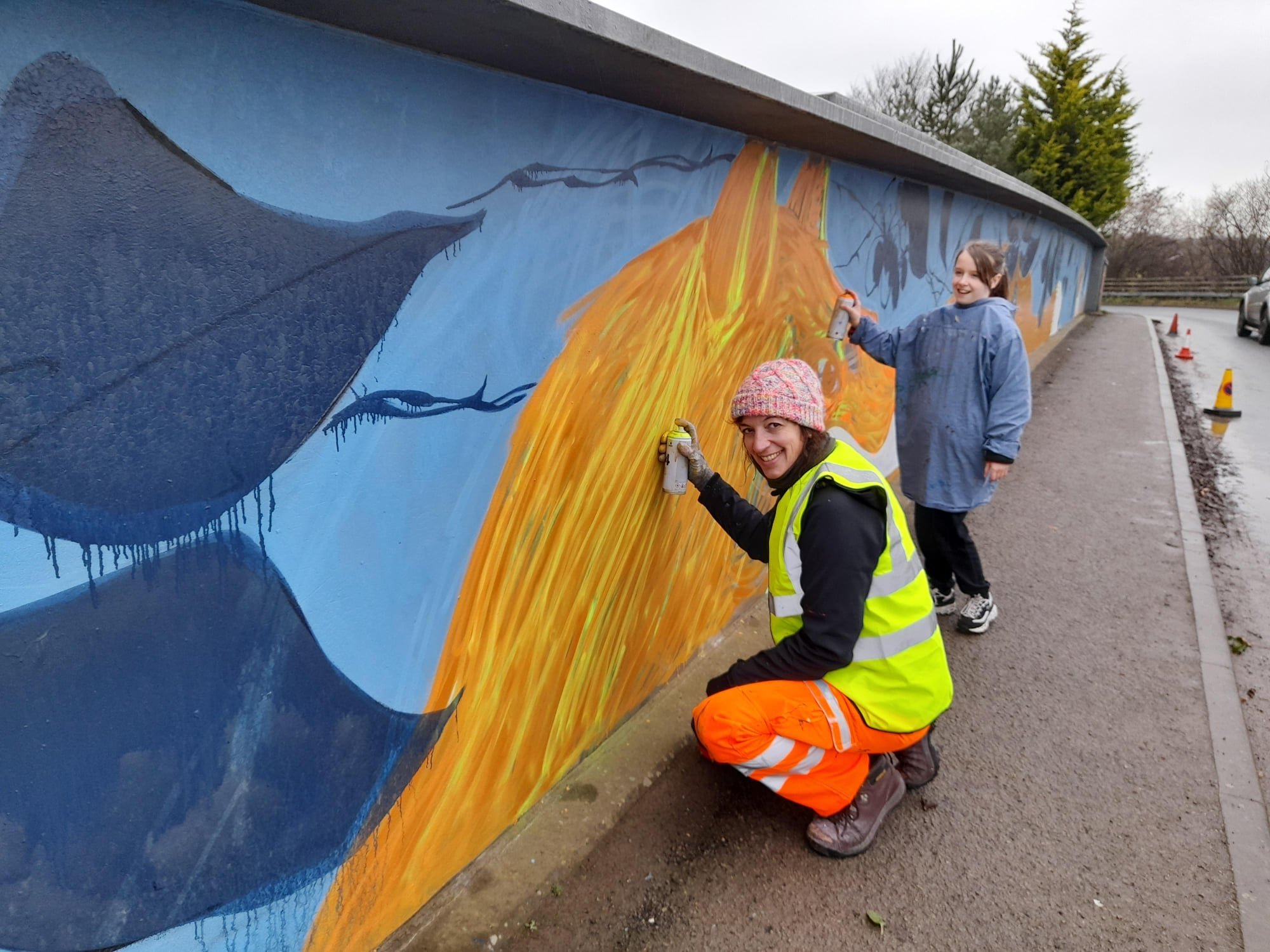 York schoolgirl solves obnoxious graffiti problem – with her bright and snazzy artwork