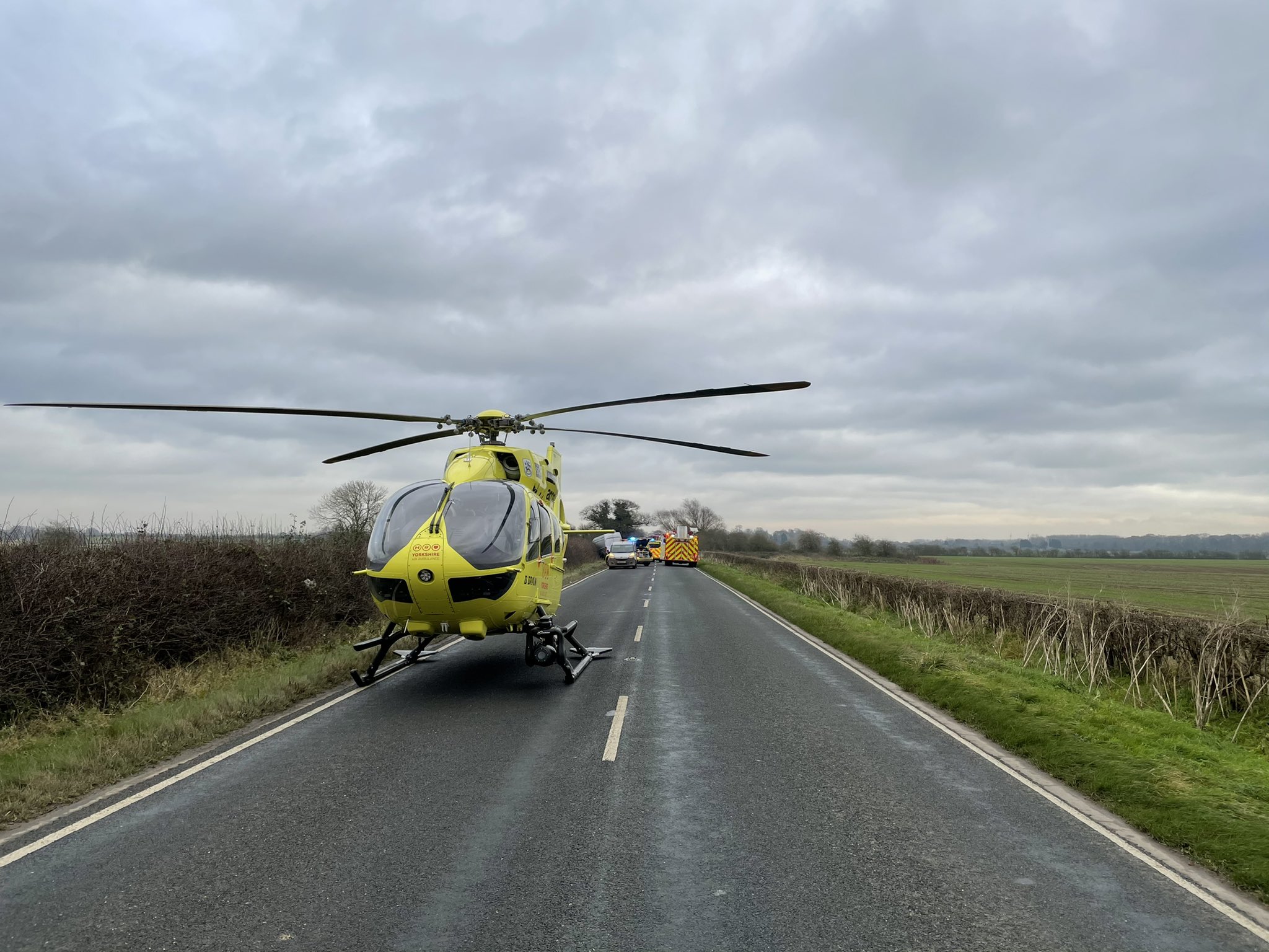 Two in hospital after a crash on the A163 near Selby