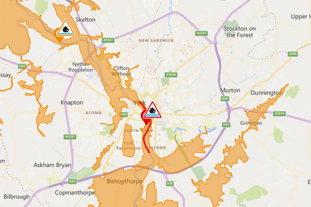 Two flood warnings issued for York