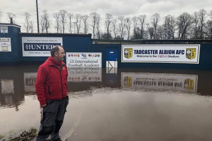 Video: Tadcaster football ground waterlogged again