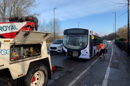 Bus and police van involved in two collisions on icy York roads