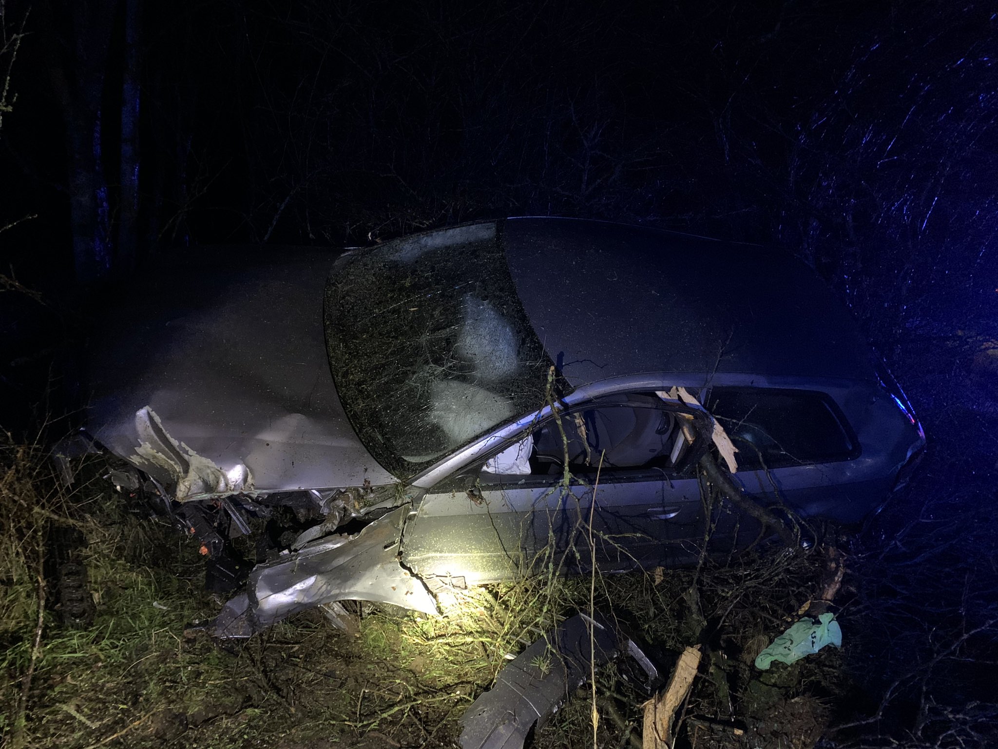 Lucky escape for motorist who crashed on the A1M in freezing conditions