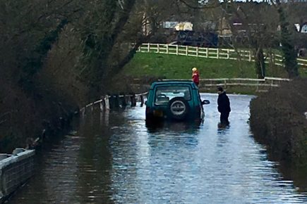Flood warning to motorists as road near York is underwater