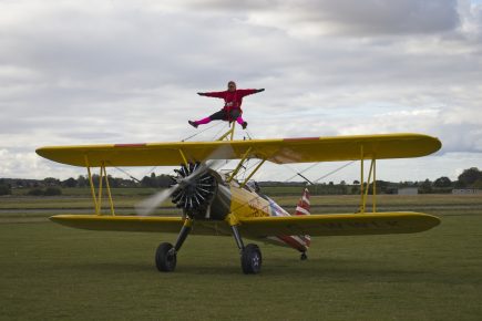 Libbie prepares to wing-walk on a 1942 war plane – all in the name of charity