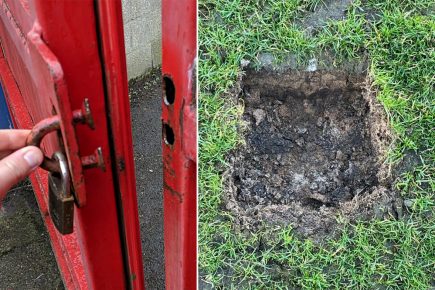 Thieves break into Bootham Crescent and steal parts of the pitch
