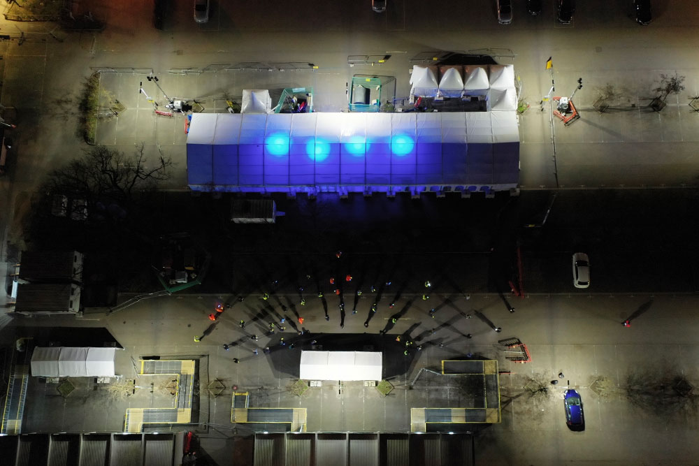 Pictures: York Vaccination Centre and St Leonard’s Hospice lit up to mark lockdown anniversary