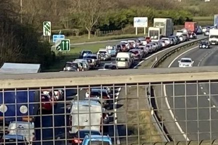 Updated: A64 blocked after incident near York
