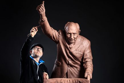 Pictures and video: North Yorkshire sculptor close to completing his amazing statue of Captain Tom