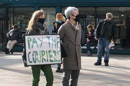 Video: York Deliveroo workers go on strike over pay – and hold rally in city centre