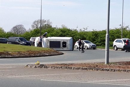 Van blown over on the York outer ring road