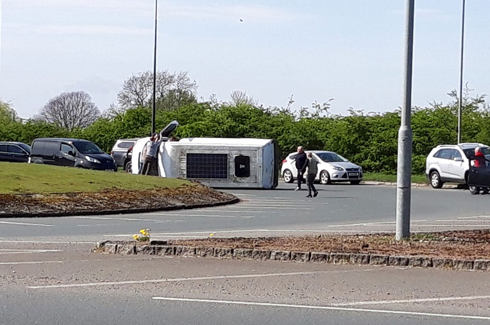 Van blown over on the York outer ring road