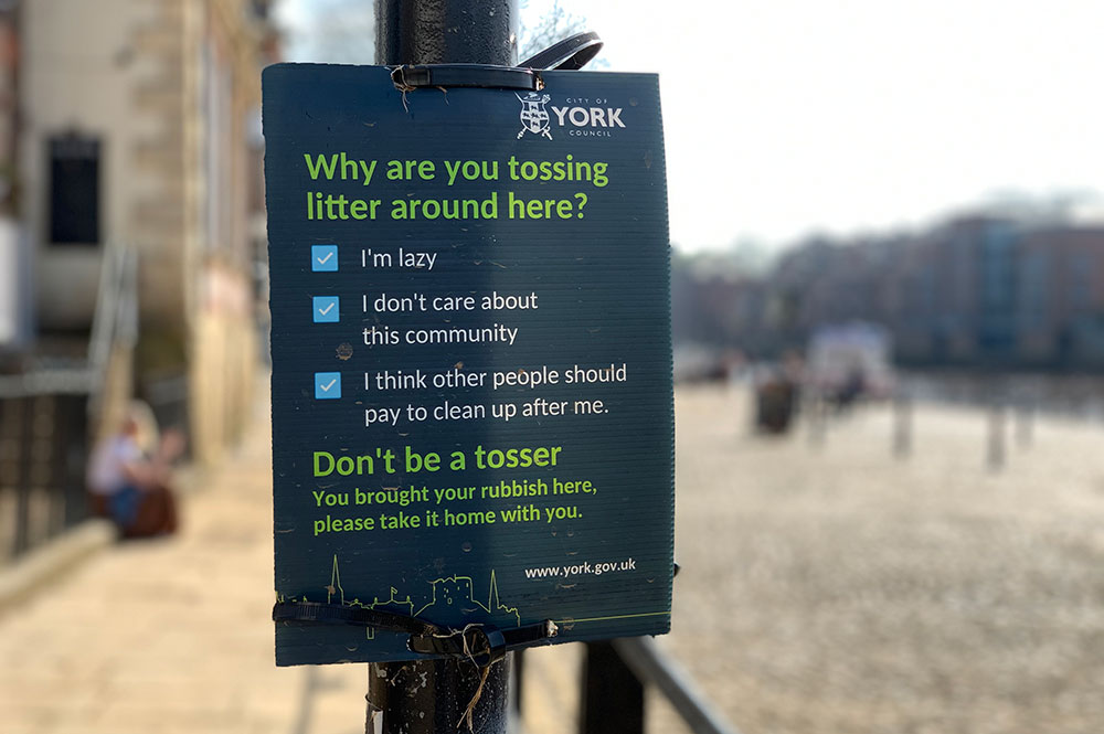 York’s ‘Don’t Be A Tosser’ campaign goes viral all over again – after TV stars back it on Twitter